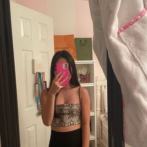 Snake Skin Print Crop Top